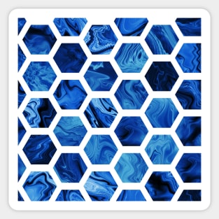 Blue hexagons Sticker